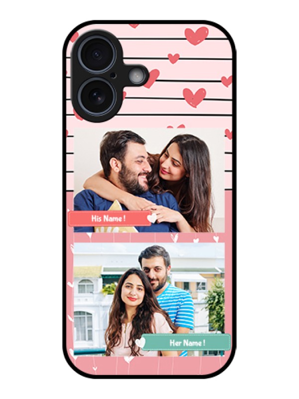 Custom Apple iPhone 17 Custom Glass Phone Case - Photo With Heart Design