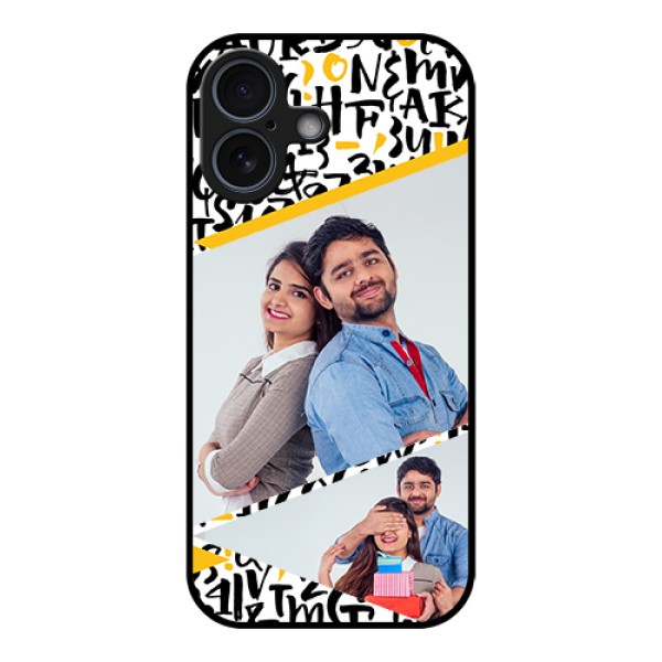 Apple iPhone 17 Custom Glass Phone Case - Letters Pattern Design