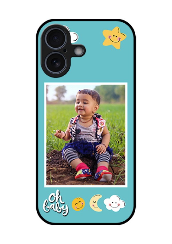 Apple iPhone 17 Custom Glass Phone Case - Smiley Kids Stars Design