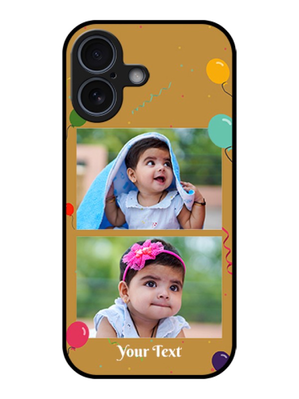 Custom Apple iPhone 17 Custom Glass Phone Case - Image Holder With Birthday Celebrations Design