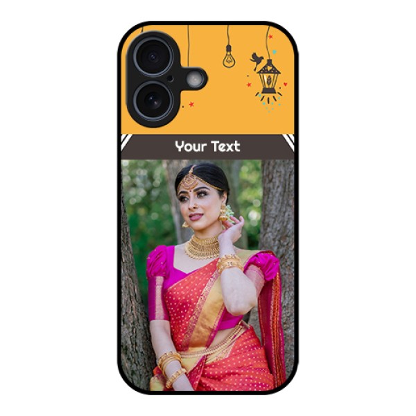 Apple iPhone 17 Custom Glass Phone Case - With Family Picture And Icons