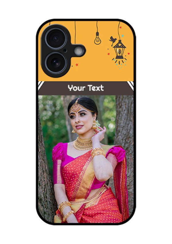 Apple iPhone 17 Custom Glass Phone Case - With Family Picture And Icons