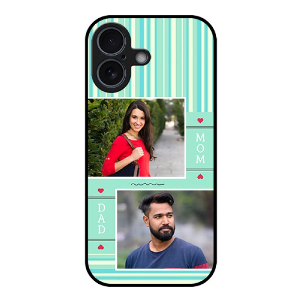 Apple iPhone 17 Custom Glass Phone Case - Mom & Dad Pic Design