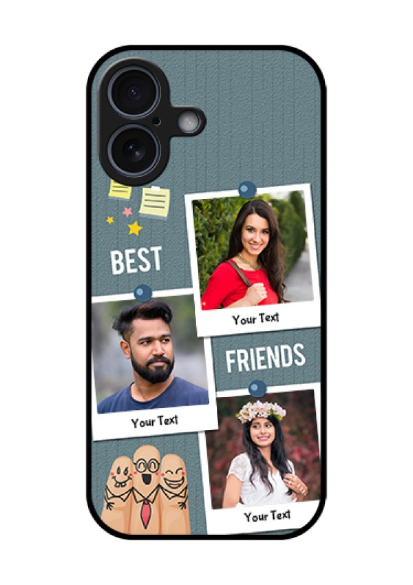 Apple iPhone 17 Custom Glass Phone Case - Sticky Frames And Friendship Design