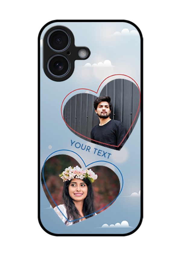 Apple iPhone 17 Custom Glass Phone Case - Blue Color Couple Design