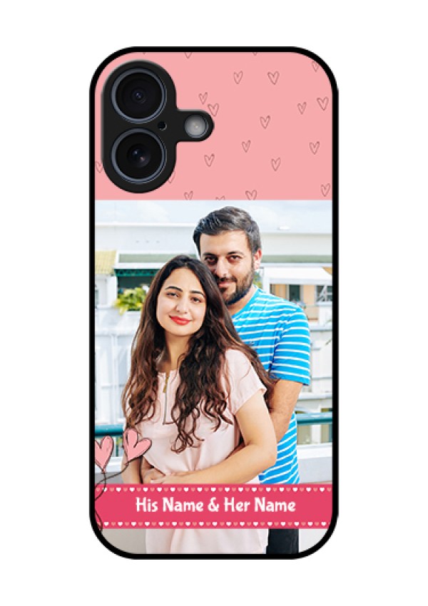Apple iPhone 17 Custom Glass Phone Case - Love Design Peach Color