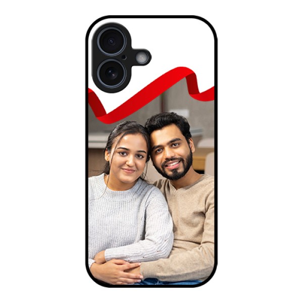 Apple iPhone 17 Custom Glass Phone Case - Red Ribbon Frame Design