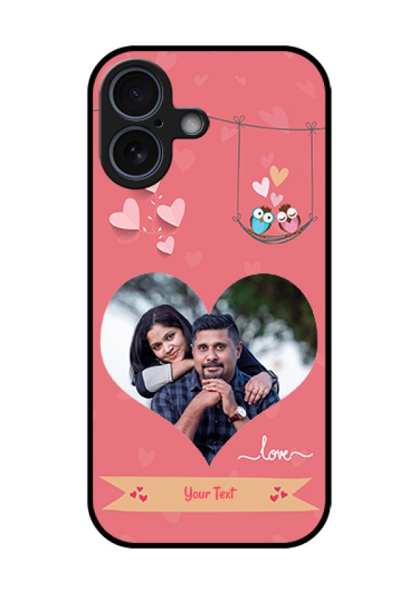 Apple iPhone 17 Custom Glass Phone Case - Peach Color Love Design