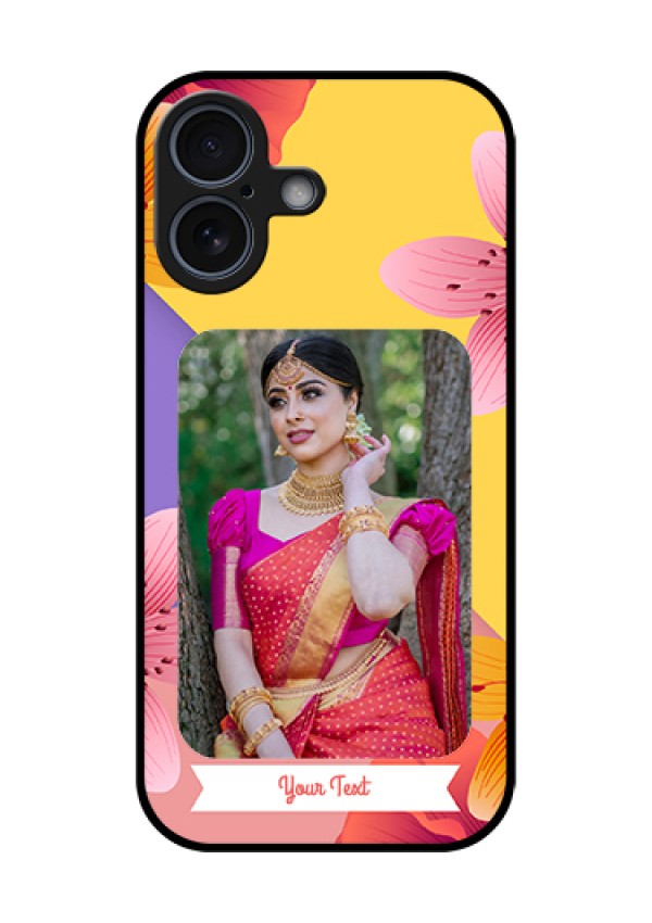 Apple iPhone 17 Custom Glass Phone Case - 3 Image With Vintage Floral Design