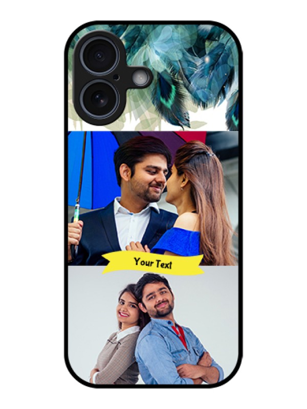 Custom Apple iPhone 17 Custom Glass Phone Case - Image With Boho Peacock Feather Design