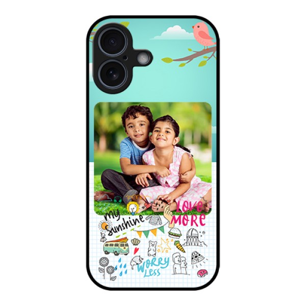 Apple iPhone 17 Custom Glass Phone Case - Doodle Love Design