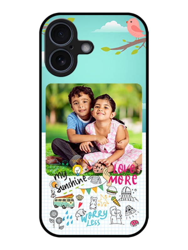 Custom Apple iPhone 17 Custom Glass Phone Case - Doodle Love Design