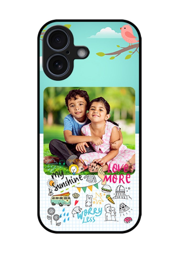 Apple iPhone 17 Custom Glass Phone Case - Doodle Love Design