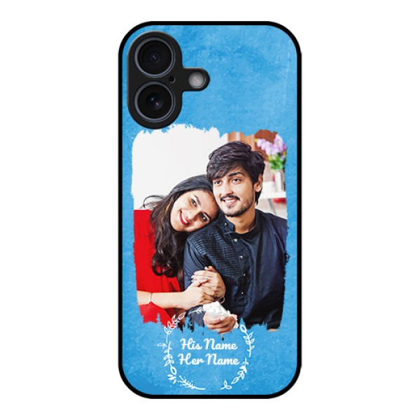 Apple iPhone 17 Custom Glass Phone Case - Blue Color Vintage Design Apple iPhone 17 Custom Glass Phone Case - Blue Color Vintage Design