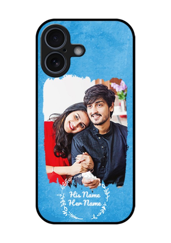 Apple iPhone 17 Custom Glass Phone Case - Blue Color Vintage Design