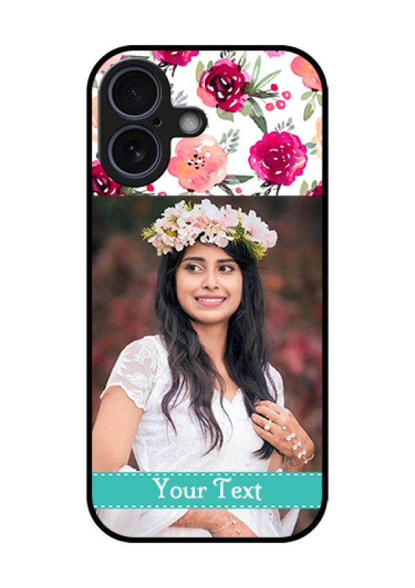 Apple iPhone 17 Custom Glass Phone Case - Water Colors Floral Design