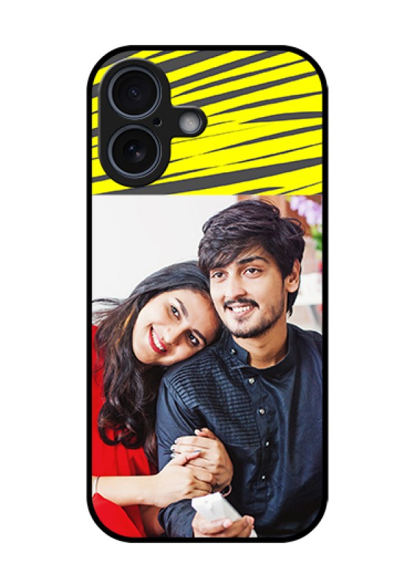 Apple iPhone 17 Custom Glass Phone Case - Yellow Abstract Design