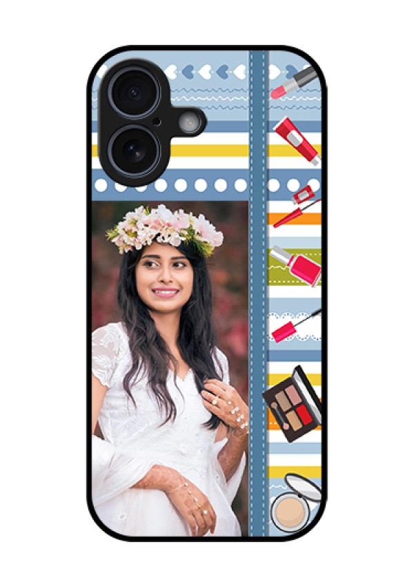 Apple iPhone 17 Custom Glass Phone Case - Makeup Icons Design