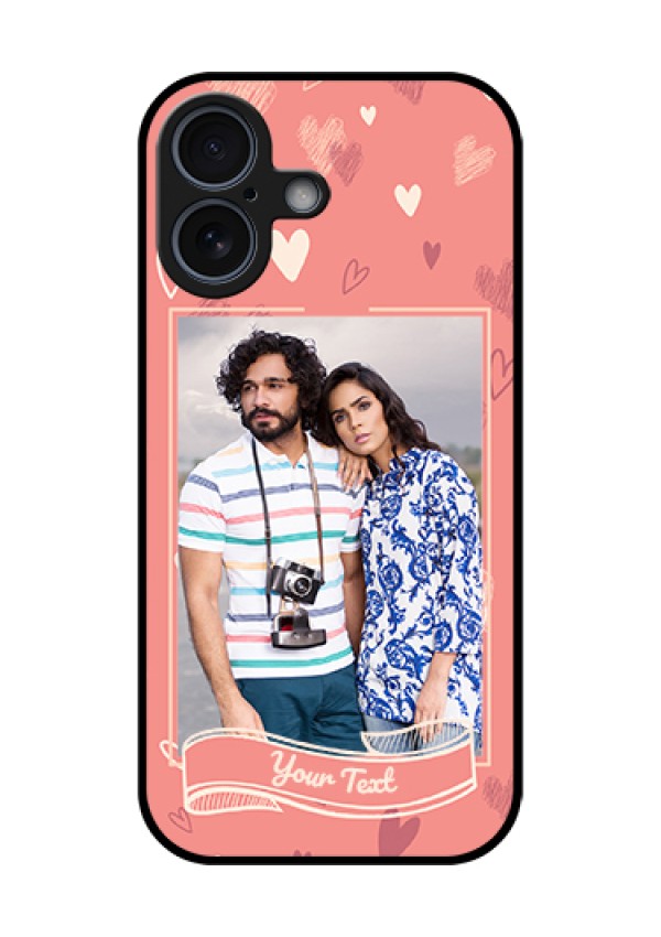 Apple iPhone 17 Custom Glass Phone Case - Love Doodle Art Design