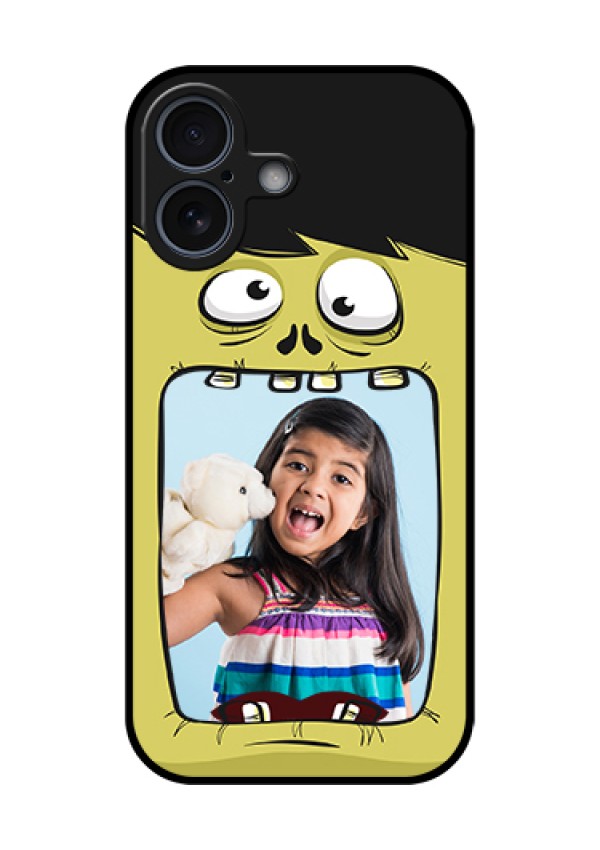Apple iPhone 17 Custom Glass Phone Case - Cartoon Monster Back Case Design