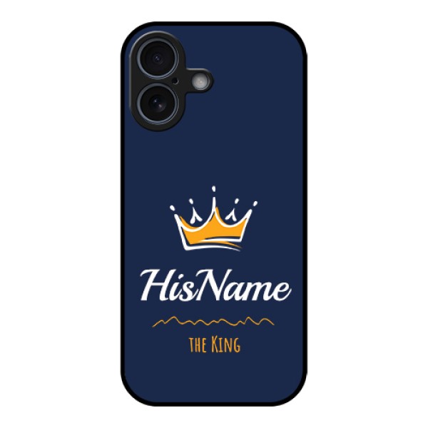 Apple iPhone 17 Custom Glass Phone Case - King With Name Design Apple iPhone 17 Custom Glass Phone Case - King With Name Design