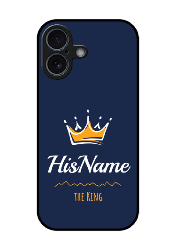 Apple iPhone 17 Custom Glass Phone Case - King With Name Design