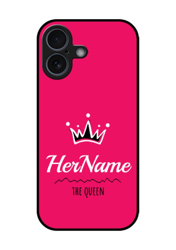 Apple iPhone 17 Custom Glass Phone Case - Queen With Name Design