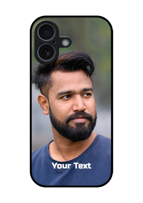 Apple iPhone 17 Custom Glass Phone Case - Photo With Text Design
