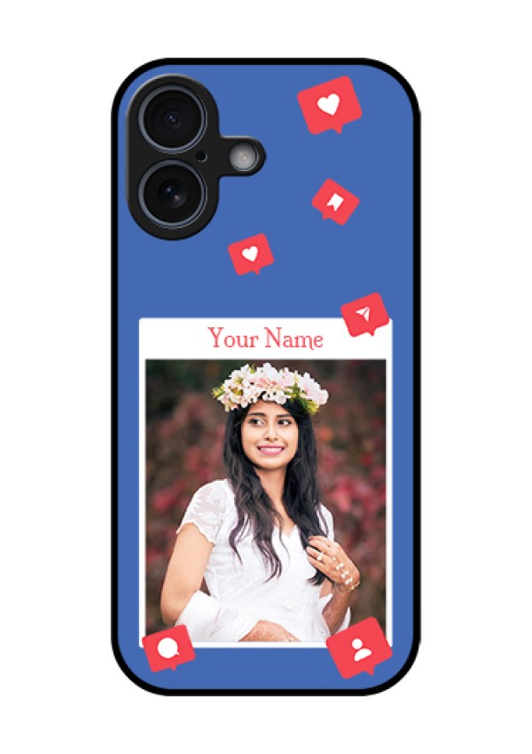 Apple iPhone 17 Custom Glass Phone Case - Like Share And Comment Design