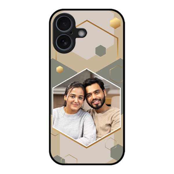 Apple iPhone 17 Custom Glass Phone Case - Stylish Hexagon Pattern Design Apple iPhone 17 Custom Glass Phone Case - Stylish Hexagon Pattern Design