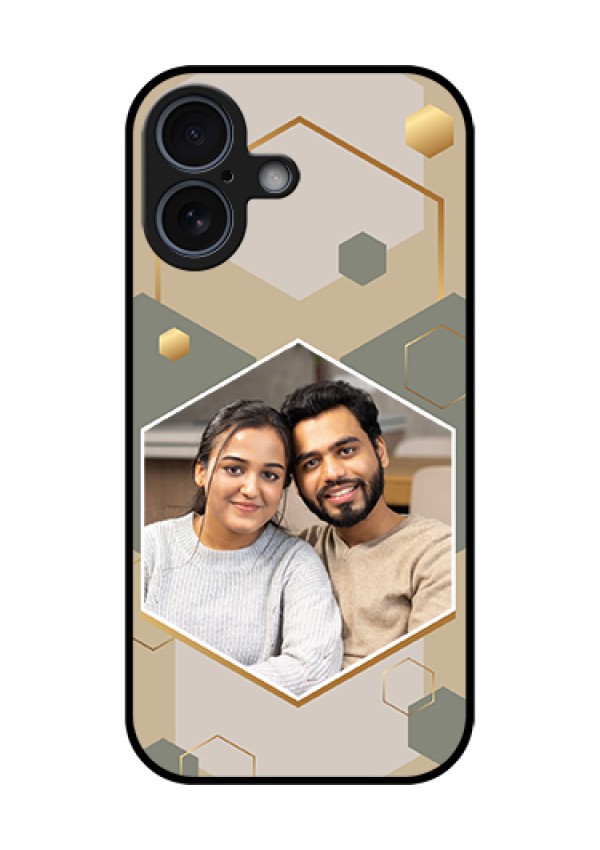 Apple iPhone 17 Custom Glass Phone Case - Stylish Hexagon Pattern Design