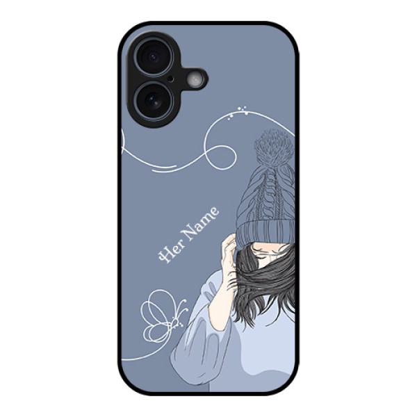 Apple iPhone 17 Custom Glass Phone Case - Girl In Winter Outfit Design Apple iPhone 17 Custom Glass Phone Case - Girl In Winter Outfit Design