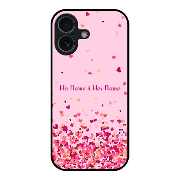 Apple iPhone 17 Custom Glass Phone Case - Floating Hearts Design Apple iPhone 17 Custom Glass Phone Case - Floating Hearts Design