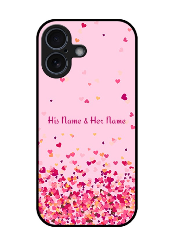 Apple iPhone 17 Custom Glass Phone Case - Floating Hearts Design