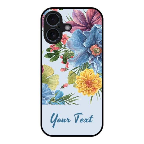 Apple iPhone 17 Custom Glass Phone Case - Stunning Watercolored Flowers Painting Design