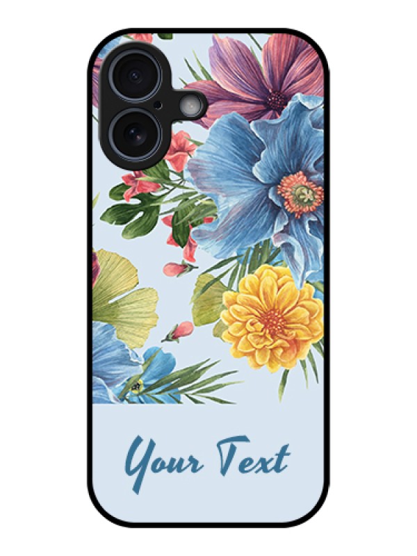 Custom Apple iPhone 17 Custom Glass Phone Case - Stunning Watercolored Flowers Painting Design