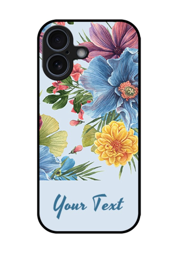 Apple iPhone 17 Custom Glass Phone Case - Stunning Watercolored Flowers Painting Design