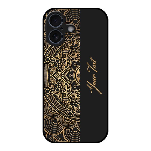 Apple iPhone 17 Custom Glass Phone Case - Mandala Art With Custom Text Design Apple iPhone 17 Custom Glass Phone Case - Mandala Art With Custom Text Design