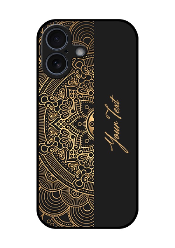 Apple iPhone 17 Custom Glass Phone Case - Mandala Art With Custom Text Design