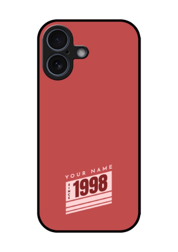 Apple iPhone 17 Custom Glass Phone Case - Red Custom Year Of Birth Design