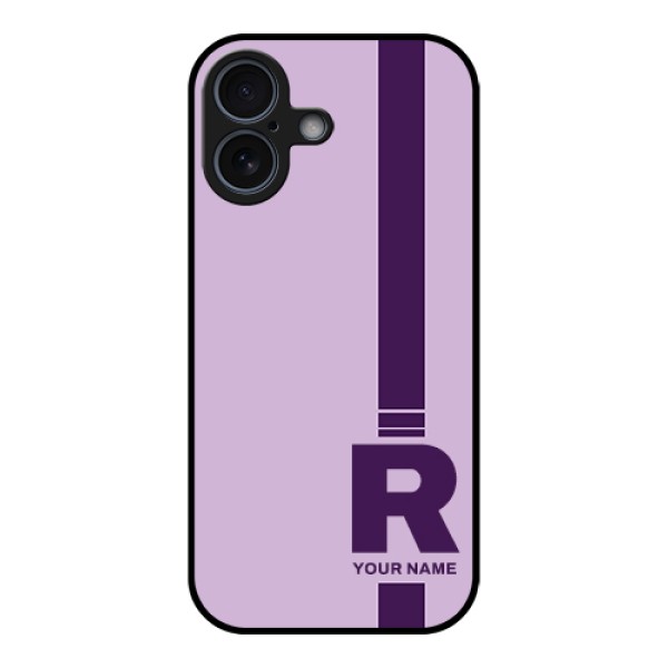 Apple iPhone 17 Custom Glass Phone Case - Simple Dual Tone Stripe With Name Design Apple iPhone 17 Custom Glass Phone Case - Simple Dual Tone Stripe With Name Design