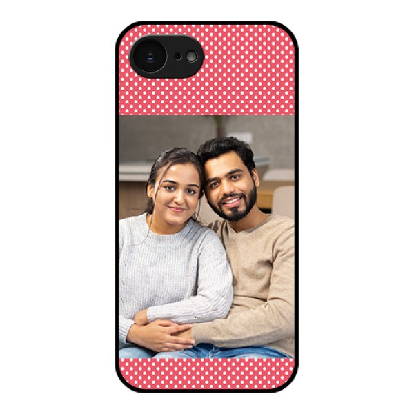 Apple iPhone 17e Custom Glass Phone Case - White Dotted Design Apple iPhone 17e Custom Glass Phone Case - White Dotted Design