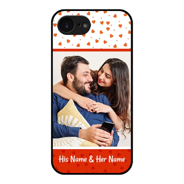 Apple iPhone 17e Custom Glass Phone Case - Orange Love Symbol Design