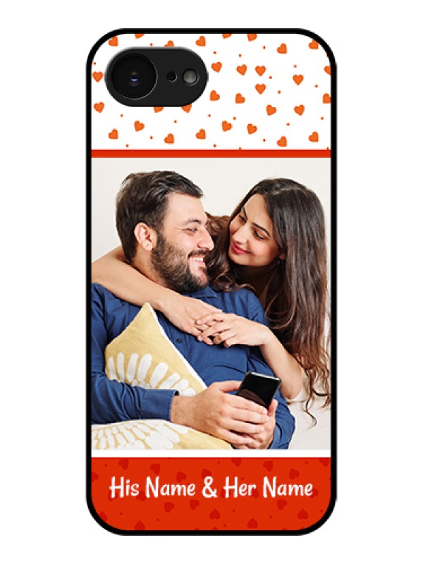 Custom Apple iPhone 17e Custom Glass Phone Case - Orange Love Symbol Design