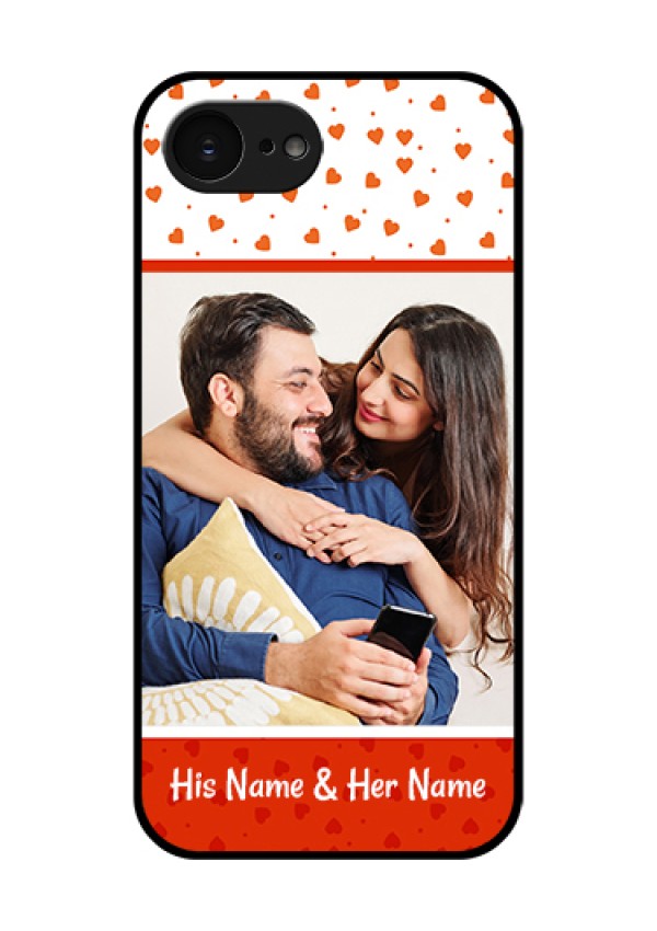 Apple iPhone 17e Custom Glass Phone Case - Orange Love Symbol Design