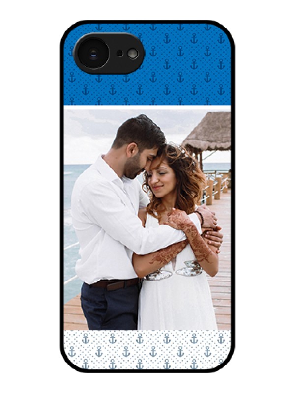 Custom Apple iPhone 17e Custom Glass Phone Case - Blue Anchors Design