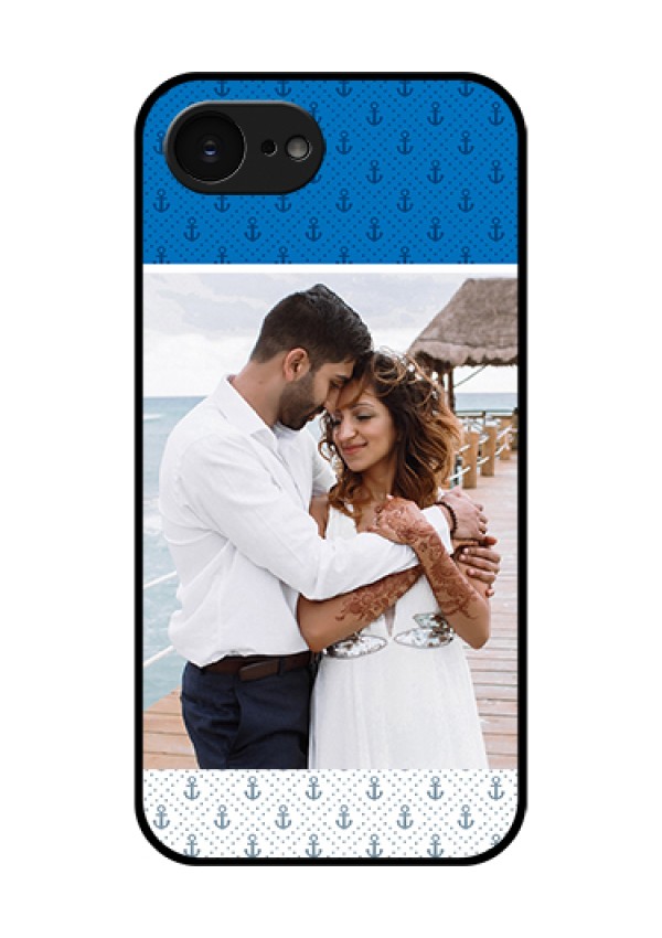 Apple iPhone 17e Custom Glass Phone Case - Blue Anchors Design