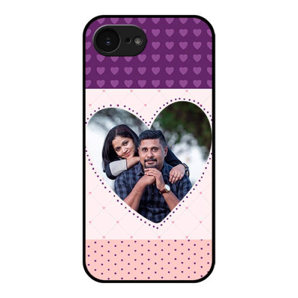 Apple iPhone 17e Custom Glass Phone Case - Violet Love Dots Design