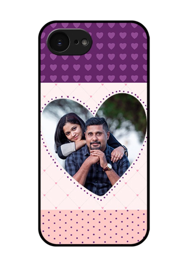 Apple iPhone 17e Custom Glass Phone Case - Violet Love Dots Design
