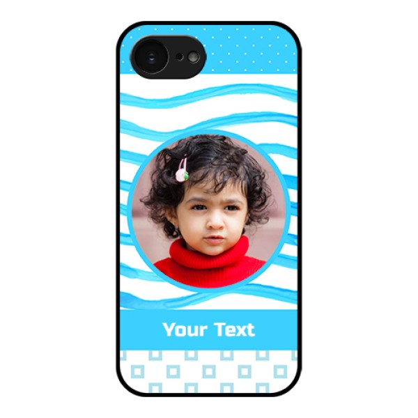 Apple iPhone 17e Custom Glass Phone Case - Simple Blue Case Design